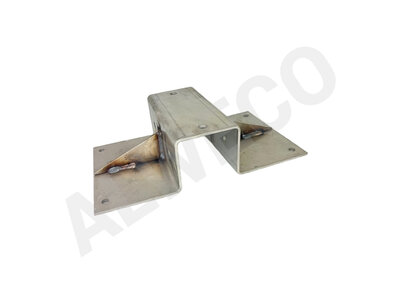 Double bearing bracket 80x80 mm stainless steel